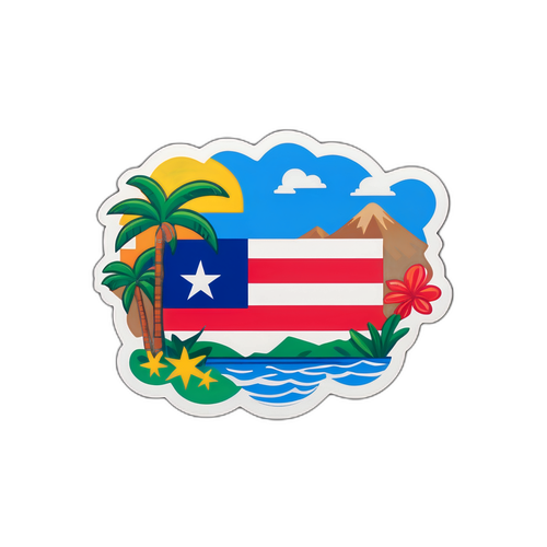 Design Colorido da Bandeira de Porto Rico