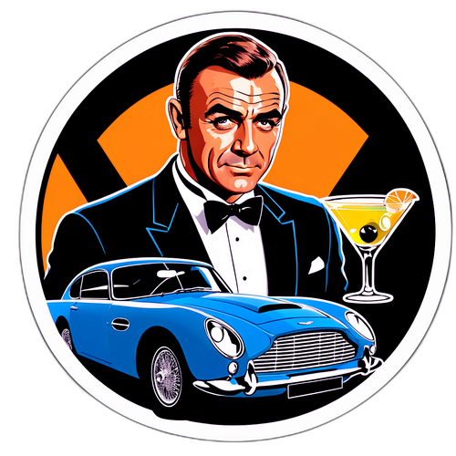 Retro Sticker van Sean Connery als James Bond
