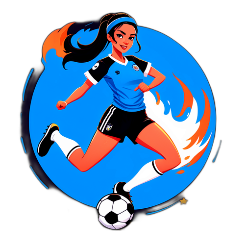 Jugadora de fútbol en acción