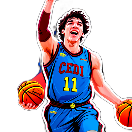Cool na Cartoon na Eksena ng Basketball