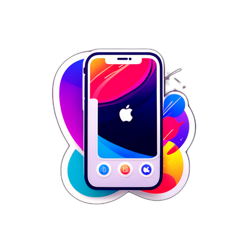 Hình dán điện thoại với logo iOS 26.2