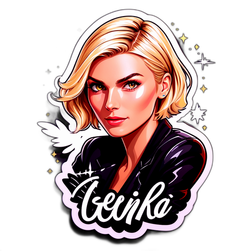 Sticker von Lena Gercke mit glamourösem Hintergrund