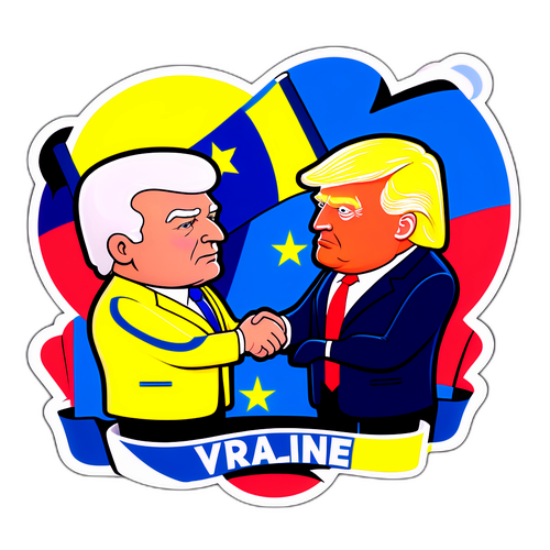 Political Cartoon Sticker: Unity in Global Leadership