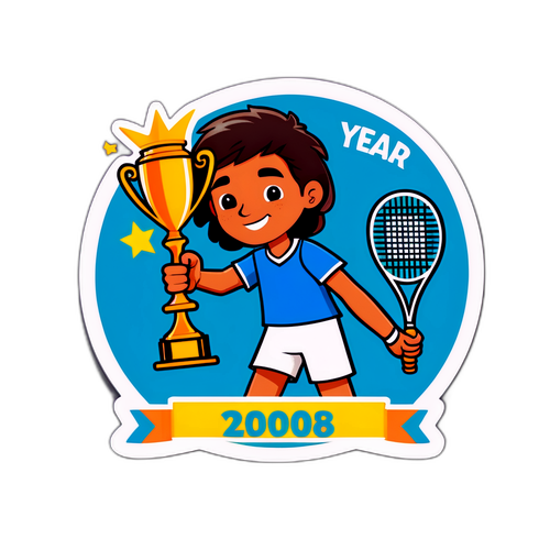 Junger Tennis Spieler mit Pokal