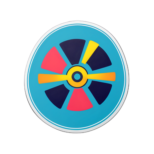 Kempowerin ydinvoiman symboli futuristisella muotoilulla