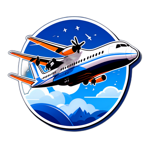 Monumentales Antonov-Flugzeug im klaren Himmel