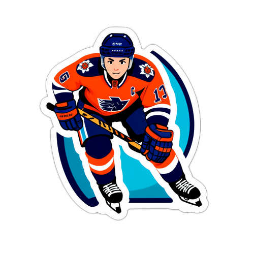 Nuori jääkiekkopelaaja energisillä väreillä