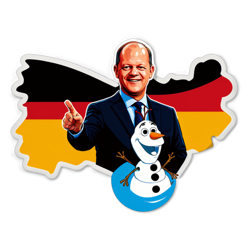 Olaf Scholz politikai pillanat német zászlóval