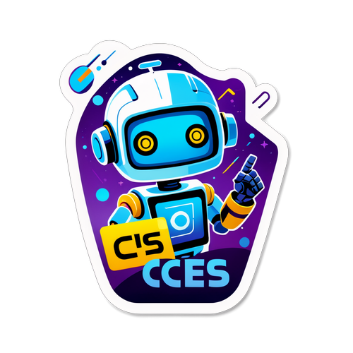 CES 2025 Futuristic Robot Sticker