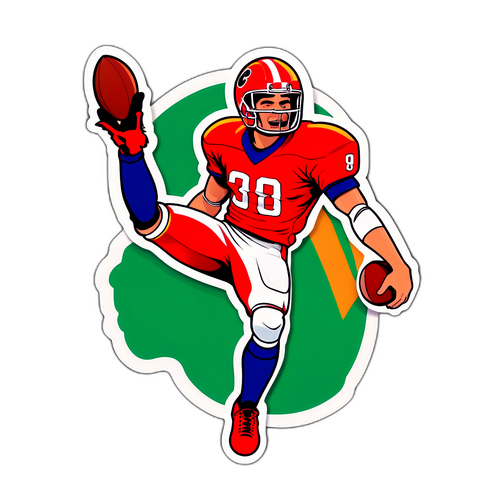 Ilustración divertida de un jugador de fútbol llamado Malcorra