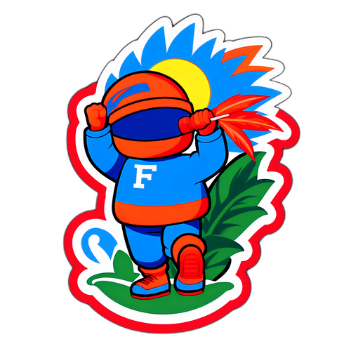 Милый стикер, связанный с матчами Флориды и Каролины в спортивном стиле