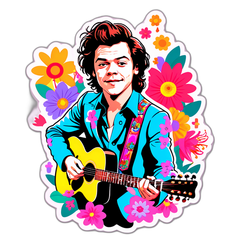 Fargerik klistremerke av Harry Styles