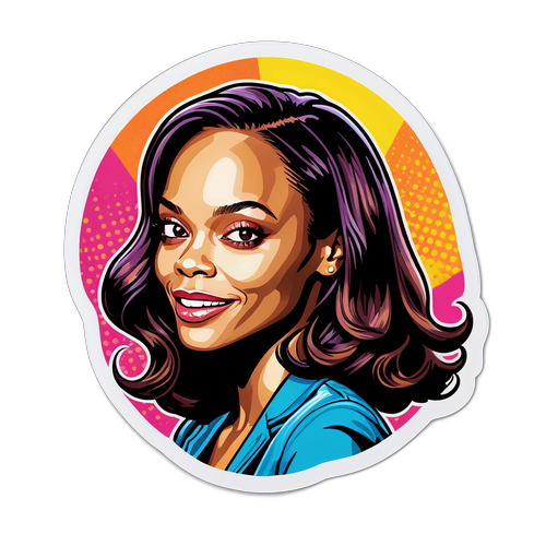Autocollant de Zoe Saldana en style pop art