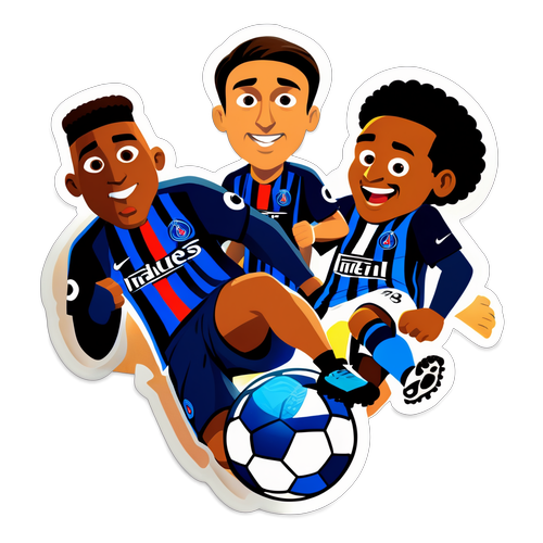 สติกเกอร์การแข่งขันฟุตบอล PSG กับ Inter