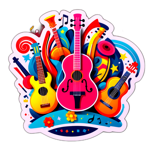 음악 테마 스티커 디자인