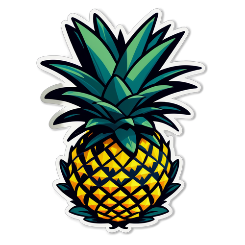Modern Geometric Pineapple Sticker