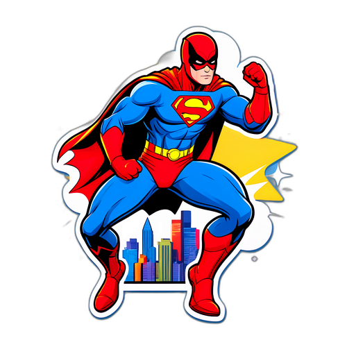 Superheld met Stadsachtergrond