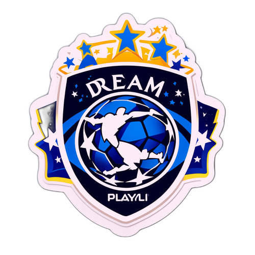 סטיקר עם לוגו ליגת האלופות - "חלום גדול, שחק קשה!"