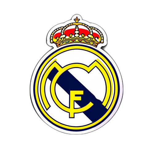 Thiết kế nhãn dán với logo Real Madrid