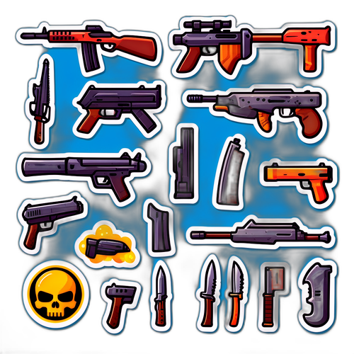 Våbensticker i cartoon stil