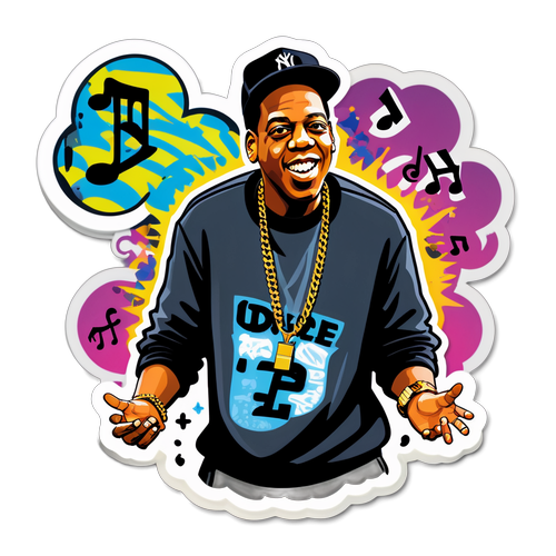 Sticker ya Jay-Z na Mchoro wa Graffiti