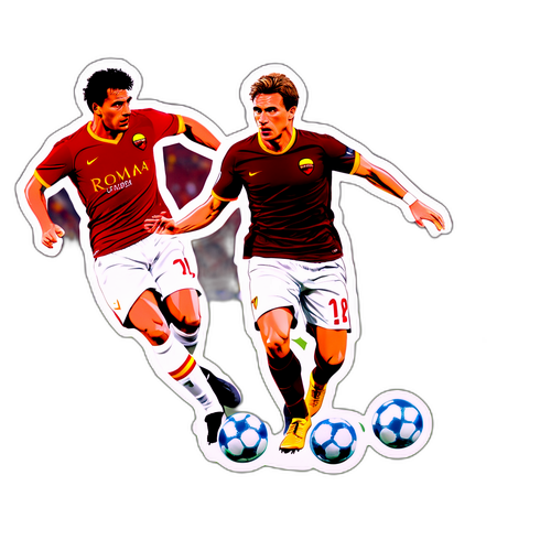 Scene ya Mechi ya Mpira kati ya Roma na VfB Stuttgart