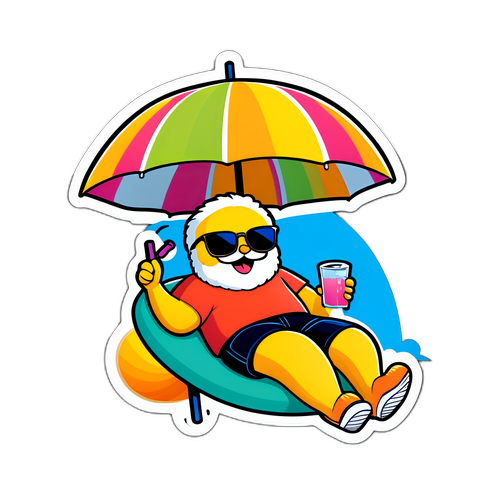 Vrolijke Zomer Sticker van een Relakseerde Bill