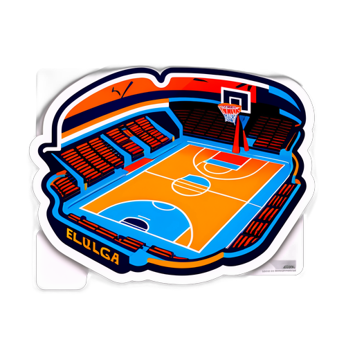 הדבקה של מגרש כדורסל עם קהל במשחק יורוליג