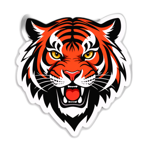 Стильний червоно-чорний тигр