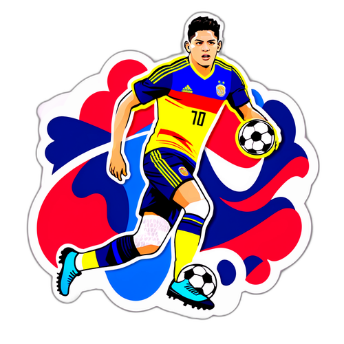 Stiker James Rodríguez dalam Aksi
