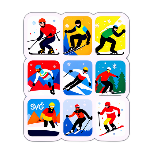 겨울 올림픽 스포츠 스티커
