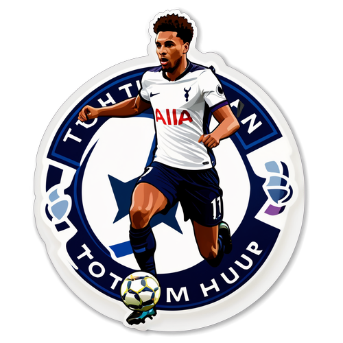 Tottenham Hotspur Logo: A Dynamic Defender in Action with Team Colors!