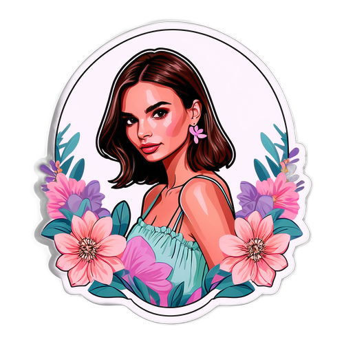 Glamorøs Emily Ratajkowski med Blomster