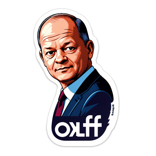 Offizieller Olaf Scholz Aufkleber mit modernem politischem Design