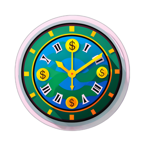 달러 환율 테마의 시계 스티커
