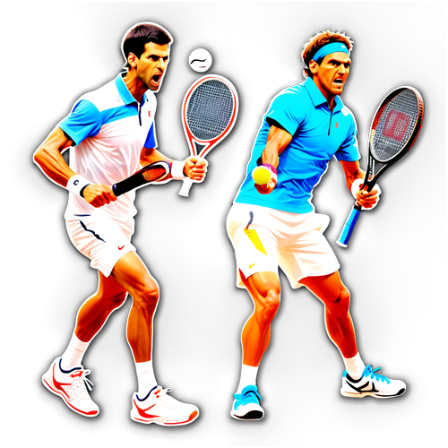 Rivincita dei Titans del Tennis: Djokovic, Nadal e Federer in Battaglia Cartoon!