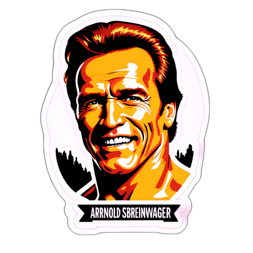 Vintage-look klistermärke av Arnold Schwarzenegger