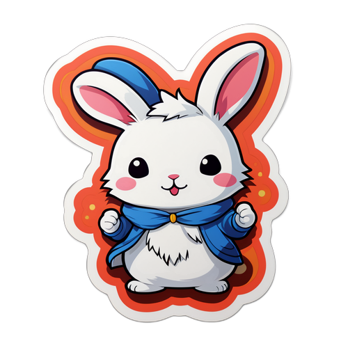 かわいいウサギキャラクターステッカー