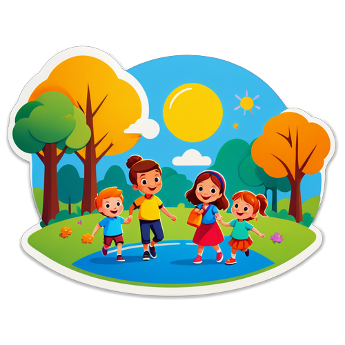 Autocollant sur le thème de la garde d'enfants