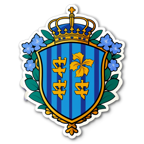 Orgullo Real: Emblema en Lila y Azul