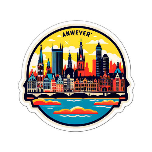 Vintage Antwerpen Sticker