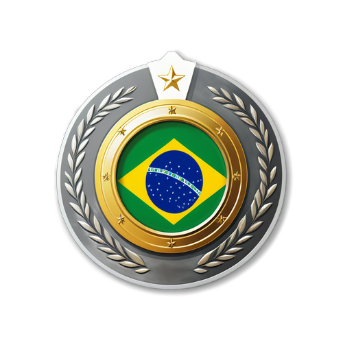 Orgulho Nacional: Celebrando Conquistas com Medalhas e a Bandeira do Brasil!