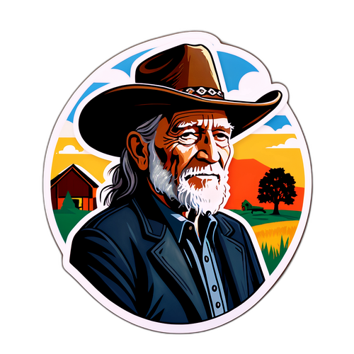 Einwürdevoller Aufkleber von Willie Nelson