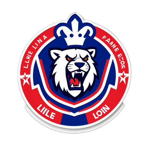 Návrh nálepky na téma fotbalového zápasu Lille - Lyon