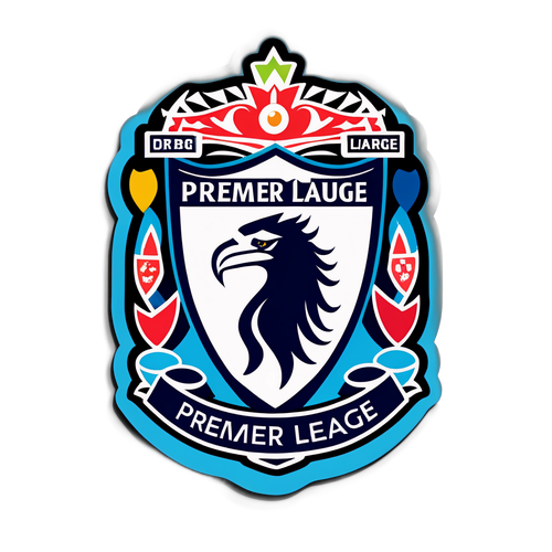 Logo-ul Premier League Cu Fotbaliști și Suporteri