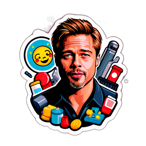 Наклейка з Брэдом Пітом у повсякденному житті