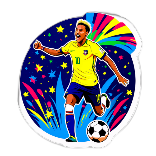 Design représentant Neymar célébrant un but