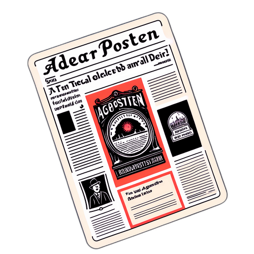 Agderposten Klistremerke - Vintage Avisdesign