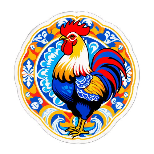 Ένα ζωντανό αυτοκόλλητο του εμβληματικού κόκορα της Πορτογαλίας