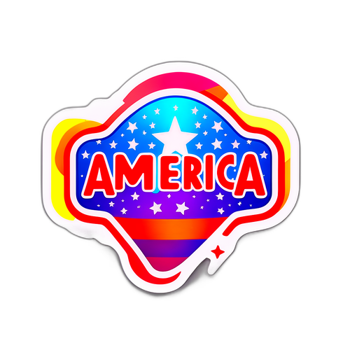 Logo de 'America TV' con efectos brillantes y colores vibrantes